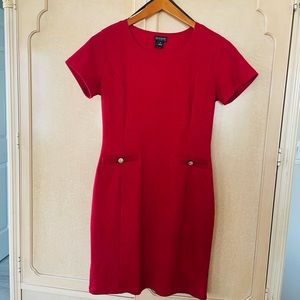 EnFocus Studio Red Dress Career Short Sleeve, Button Pocket Size 4